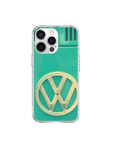 Coque iPhone 15 Pro Max Groovy Van Hippie VW Bleu - R Delean