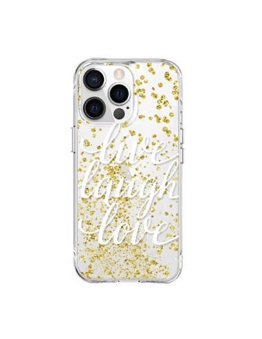 Cover iPhone 15 Pro Max Live, Laugh, Amore, Vie, Ris, Aime Trasparente - Sylvia Cook