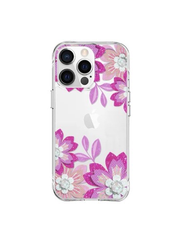 iPhone 15 Pro Max Case Flowers Winter Pink Clear - Sylvia Cook