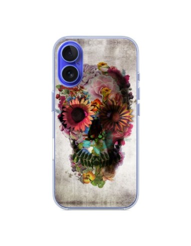 Coque iPhone 16 Skull Flower Tête de Mort - Ali Gulec