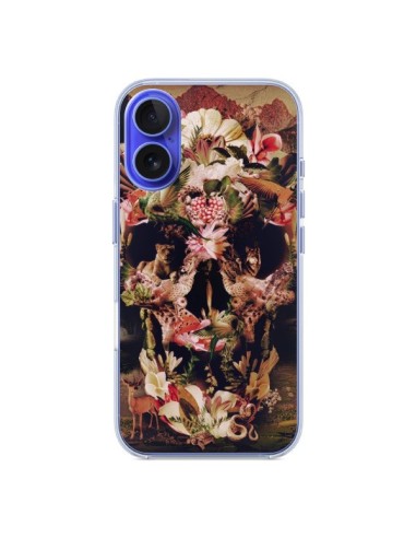 Coque iPhone 16 Jungle Skull Tête de Mort - Ali Gulec