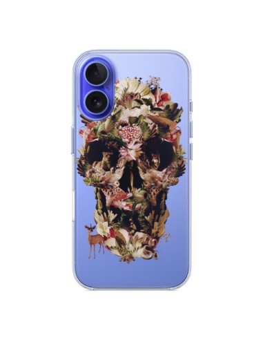 Coque iPhone 16 Jungle Skull Tête de Mort Transparente - Ali Gulec