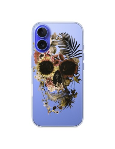 Coque iPhone 16 Garden Skull Tête de Mort Transparente - Ali Gulec