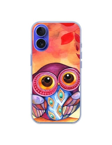 Coque iPhone 16 Chouette Feuilles Automne - Annya Kai