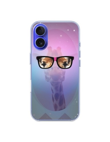 Coque iPhone 16 Girafe Geek à Lunettes - Aurelie Scour