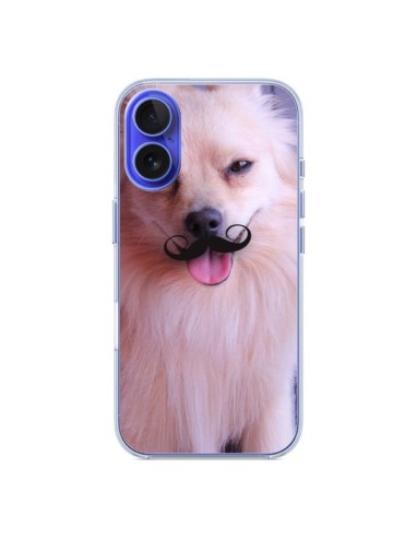 Coque iPhone 16 Clyde Chien Movember Moustache - Bertrand Carriere