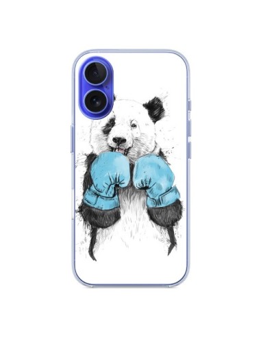 Coque iPhone 16 Winner Panda Boxeur - Balazs Solti