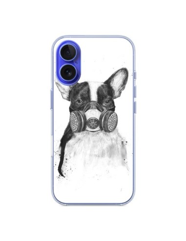 Coque iPhone 16 Tagueur Bulldog Dog Chien Big City Life - Balazs Solti