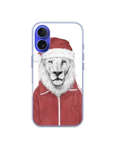 Coque iPhone 16 Santa Lion Père Noel - Balazs Solti