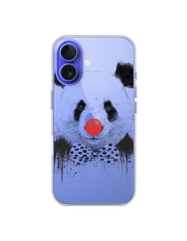 Coque iPhone 16 Clown Panda Transparente - Balazs Solti