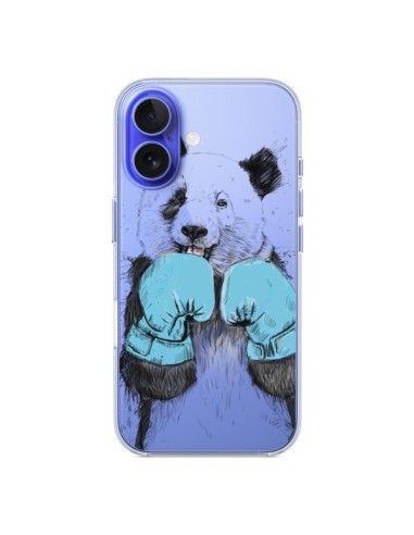 Cover iPhone 16 Panda Vincitore Trasparente - Balazs Solti