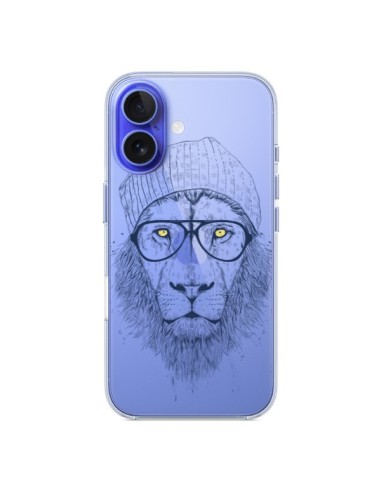 Cover iPhone 16 Cool Leone Swag Occhiali Trasparente - Balazs Solti