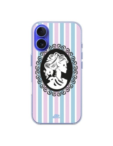 Coque iPhone 16 Camée Squelette Rose - Enilec