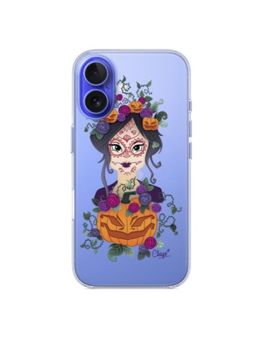 Coque iPhone 16 Femme Closed Eyes Santa Muerte Transparente - Chapo