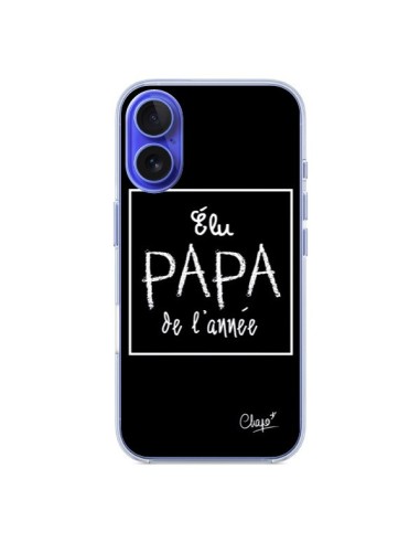 Coque iPhone 16 Elu Papa de l'Année Noir - Chapo