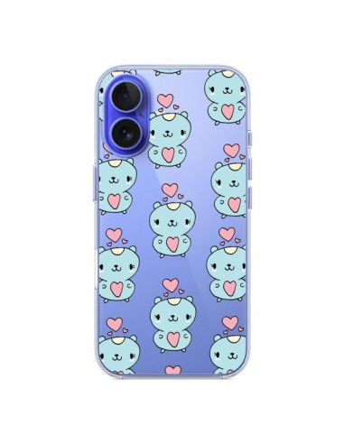 Coque iPhone 16 Hamster Love Amour Transparente - Claudia Ramos