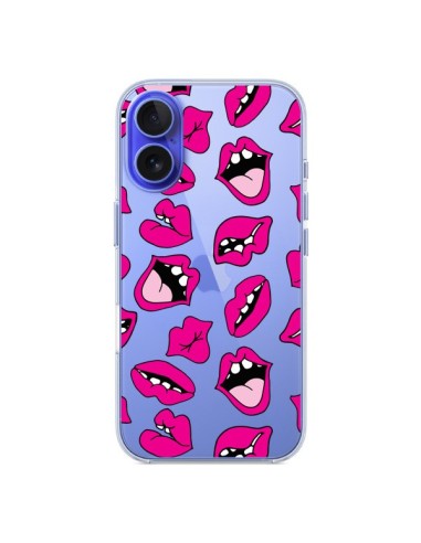 Coque iPhone 16 Lèvres Lips Bouche Kiss Transparente - Claudia Ramos