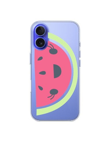 Coque iPhone 16 Pasteque Watermelon Fruit Transparente - Claudia Ramos