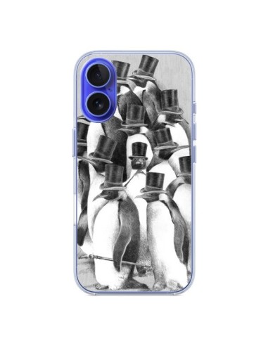 Coque iPhone 16 Pingouins Gentlemen - Eric Fan