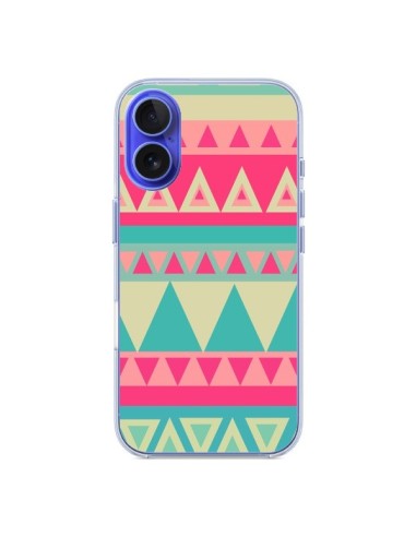 iPhone 16 Case Aztec Pink Green - Eleaxart