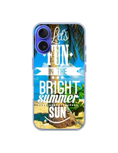 Coque iPhone 16 Fun Summer Sun _té - Eleaxart