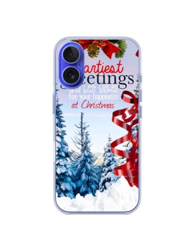 Coque iPhone 16 Voeux Joyeux Noël - Eleaxart