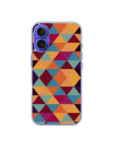 Coque iPhone 16 Azteque Triangle Orange - Eleaxart