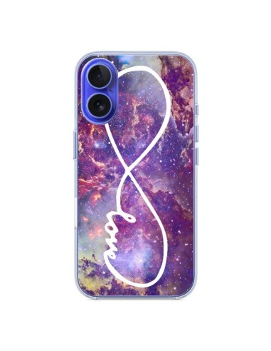 Coque iPhone 16 Love Forever Infini Galaxy - Eleaxart