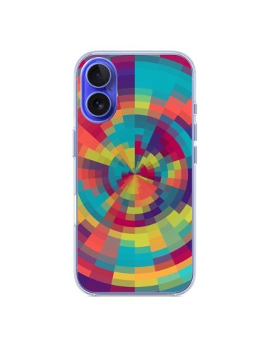 Coque iPhone 16 Spirale de Couleurs Rouge Vert - Eleaxart