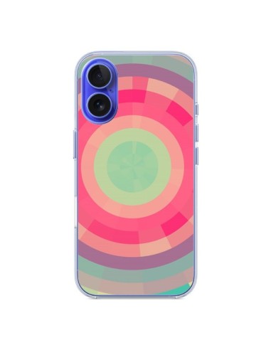 Cover iPhone 16 Spirale di Colori Rosa Verde - Eleaxart