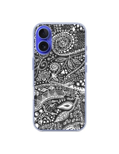 Coque iPhone 16 Azteque Noir et Blanc - Eleaxart