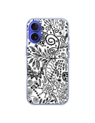 iPhone 16 Case Aztec Black and White - Eleaxart