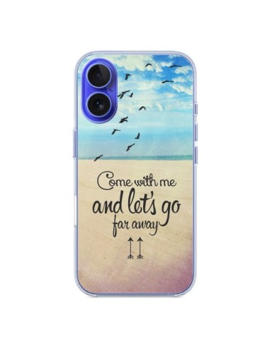 Coque iPhone 16 Let's Go Far Away Beach Plage - Eleaxart