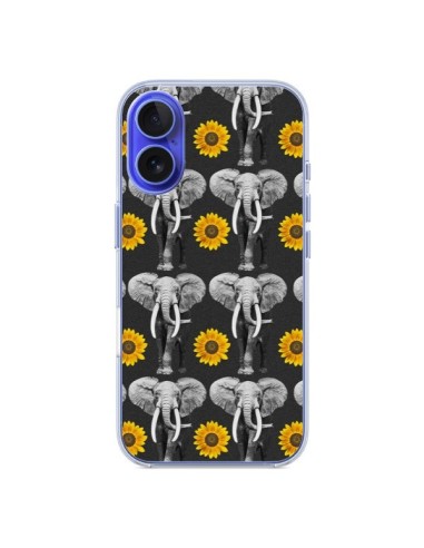 Coque iPhone 16 Elephant Tournesol - Eleaxart