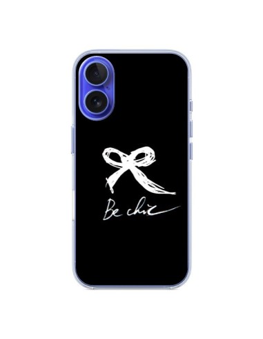 Coque iPhone 16 Be Chic Noeud Papillon Blanc - Léa Clément