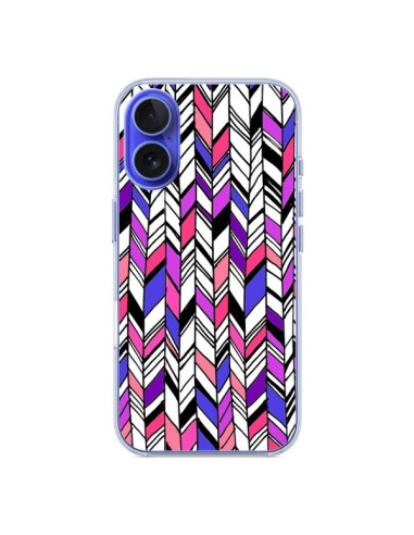 Coque iPhone 16 Graphic Azteque Rose Violet - Léa Clément