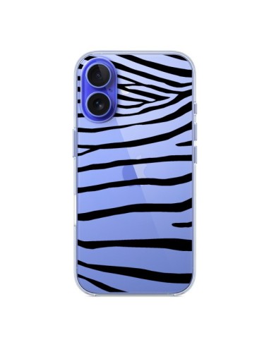 Cover iPhone 16 Zebra Nero Trasparente - Project M