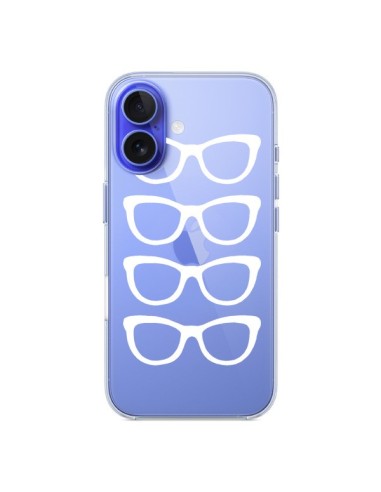 Coque iPhone 16 Sunglasses Lunettes Soleil Blanc Transparente - Project M