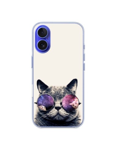 Coque iPhone 16 Chat à lunettes - Gusto NYC