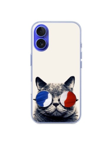 Coque iPhone 16 Chat à lunettes françaises - Gusto NYC