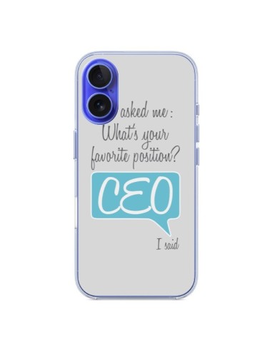 Coque iPhone 16 What's your favorite position CEO I said, bleu - Shop Gasoline