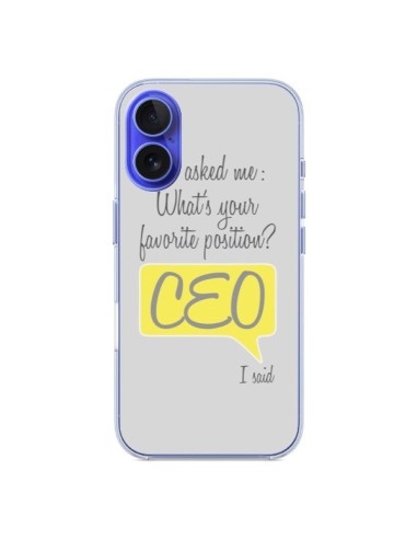 Coque iPhone 16 What's your favorite position CEO I said, jaune - Shop Gasoline