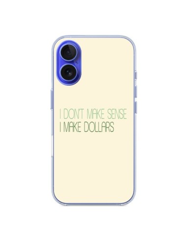 Coque iPhone 16 I don't make sense, I make Dollars, beige - Shop Gasoline