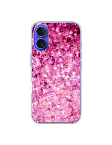 Coque iPhone 16 Romance Me Paillettes Roses - Ebi Emporium