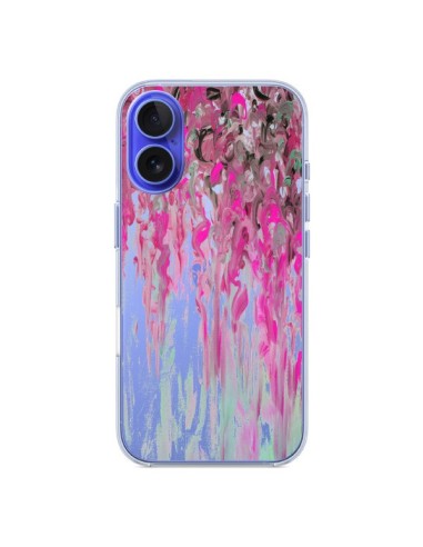 Coque iPhone 16 Tempête Rose Transparente - Ebi Emporium