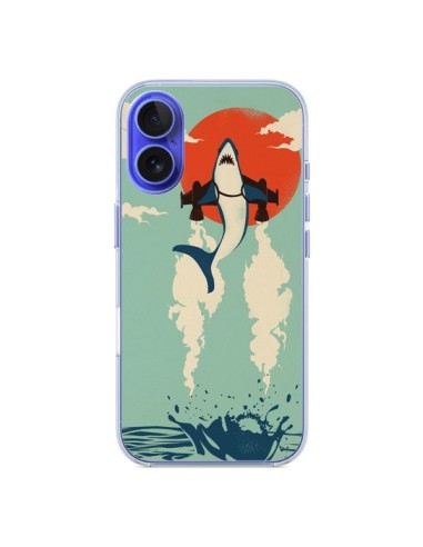 Coque iPhone 16 Requin Avion Volant - Jay Fleck