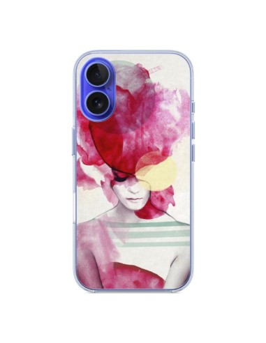 Coque iPhone 16 Bright Pink Portrait Femme - Jenny Liz Rome