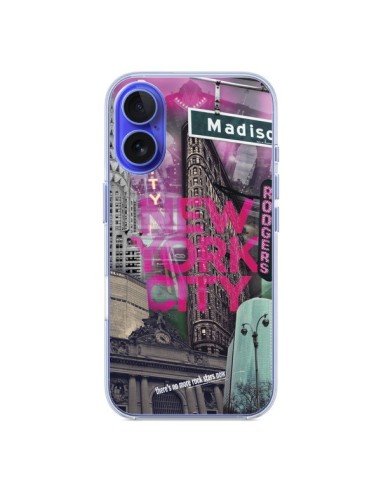 Coque iPhone 16 New York City Rose - Javier Martinez