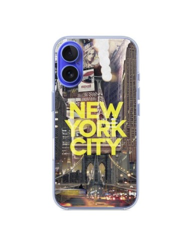 Coque iPhone 16 New York City Jaune - Javier Martinez