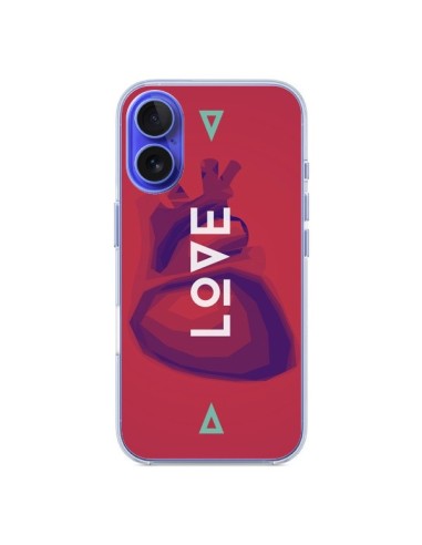 Coque iPhone 16 Love Coeur Triangle Amour - Javier Martinez